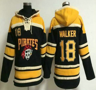 Men's Pittsburgh Pirates #18 Neil Walker Alternate Black MLB Hoody