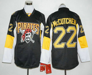 Men's Pittsburgh Pirates #22 Andrew McCutchen Black Long Sleeve Baseball Jersey