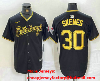 Men's Pittsburgh Pirates #30 Paul Skenes Black 2024 Limited Stitched Baseball Jersey