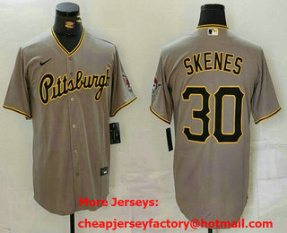 Men's Pittsburgh Pirates #30 Paul Skenes Grey Stitched Jersey