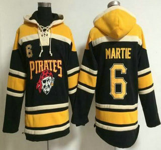 Men's Pittsburgh Pirates #6 Starling Marte Alternate Black MLB Hoody