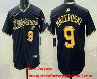 Men's Pittsburgh Pirates #9 Bill Mazeroski Black Alternate Limited Jersey