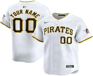 Men's Pittsburgh Pirates Customized White Limited Jersey