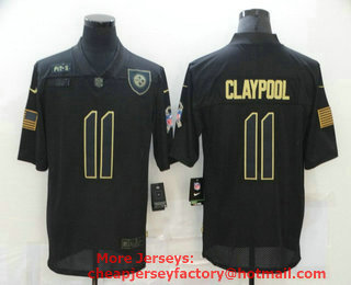 Men's Pittsburgh Steelers #11 Chase Claypool Black 2020 Salute To Service Stitched NFL Nike Limited Jersey