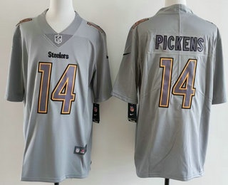 Men's Pittsburgh Steelers #14 George Pickens Limited Grey Fashion Vapor Jersey