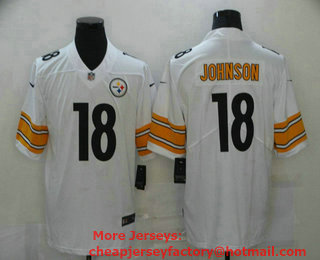 Men's Pittsburgh Steelers #18 Diontae Johnson White 2020 Vapor Untouchable Stitched NFL Nike Limited Jersey