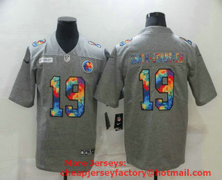 Men's Pittsburgh Steelers #19 JuJu Smith-Schuster 2020 Grey Crucial Catch Limited Stitched NFL Jersey