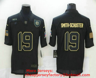 Men's Pittsburgh Steelers #19 JuJu Smith-Schuster Black 2020 Salute To Service Stitched NFL Nike Limited Jersey