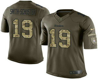 Men's Pittsburgh Steelers #19 JuJu Smith-Schuster Green Salute To Service Stitched NFL Nike Limited Jersey