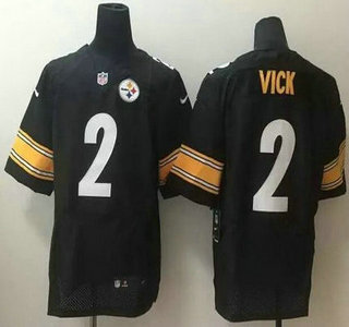 Men's Pittsburgh Steelers #2 Michael Vick Nike Black Elite Jersey