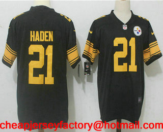 Men's Pittsburgh Steelers #21 Joe Haden Black 2016 Color Rush Stitched NFL Nike Limited Jersey