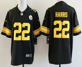 Men's Pittsburgh Steelers #22 Najee Harris Limited Black Throwback Vapor Jersey