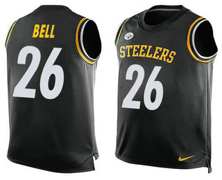 Men's Pittsburgh Steelers #26 Le'Veon Bell Black Team Color Nike Limited Tank Top Jersey