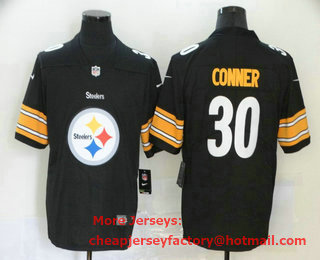Men's Pittsburgh Steelers #30 James Conner Black 2020 Big Logo Vapor Untouchable Stitched NFL Nike Fashion Limited Jersey