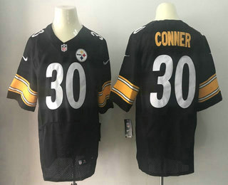 Men's Pittsburgh Steelers #30 James Conner Black Team Color Stitched NFL Nike Elite Jersey