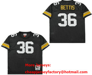 Men's Pittsburgh Steelers #36 Jerome Bettis Black 1996 Throwback Jersey