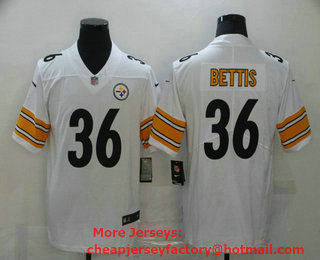 Men's Pittsburgh Steelers #36 Jerome Bettis White 2017 Vapor Untouchable Stitched NFL Nike Limited Jersey