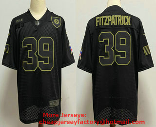 Men's Pittsburgh Steelers #39 Minkah Fitzpatrick Black 2020 Salute To Service Stitched NFL Nike Limited Jersey