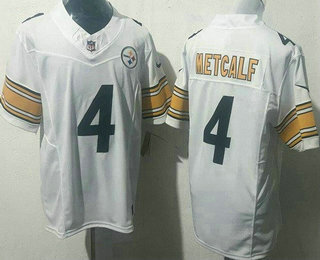 Men's Pittsburgh Steelers #4 DK Metcalf Limited White FUSE Vapor Jersey