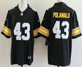 Men's Pittsburgh Steelers #43 Troy Polamalu Limited Black Alternate Vapor Untouchable Jersey