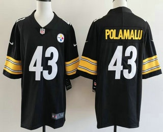 Men's Pittsburgh Steelers #43 Troy Polamalu Limited Black Vapor Jersey