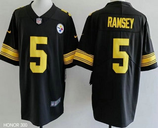 Men's Pittsburgh Steelers #5 Jalen Ramsey Limited Black Throwback Vapor Jersey