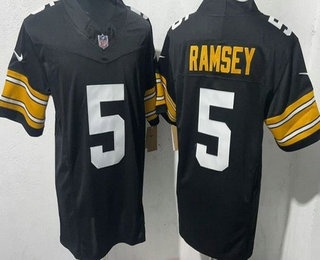 Men's Pittsburgh Steelers #5 Jalen Ramsey Limited Black Alternate FUSE Vapor Jersey