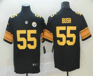 Men's Pittsburgh Steelers #55 Devin Bush Black 2019 Color Rush Stitched NFL Nike Limited Jersey