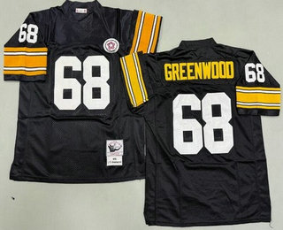Men's Pittsburgh Steelers #68 LC Greenwood Black 1978 Throwback Jersey
