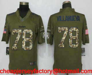 Men's Pittsburgh Steelers #78 Alejandro Villanueva Green Salute To Service Stitched NFL Nike Limited Jersey