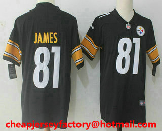 Men's Pittsburgh Steelers #81 Jesse James Black 2017 Vapor Untouchable Stitched NFL Nike Limited Jersey