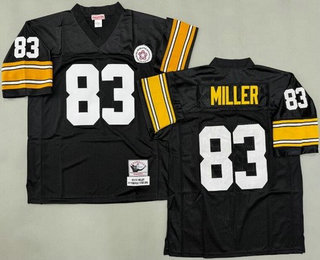 Men's Pittsburgh Steelers #83 Heath Miller Black Throwback Jersey