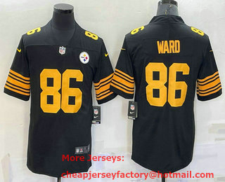 Men's Pittsburgh Steelers #86 Hines Ward Black 2016 Color Rush Stitched NFL Nike Limited Jersey