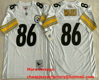 Men's Pittsburgh Steelers #86 Hines Ward White 2005 Throwback Jersey