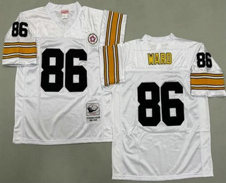 Men's Pittsburgh Steelers #86 Hines Ward White Throwback Jersey