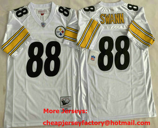 Men's Pittsburgh Steelers #88 Lynn Swann White Throwback Jersey