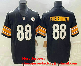 Men's Pittsburgh Steelers #88 Pat Freiermuth Black 2023 FUSE Vapor Limited Stitched Jersey