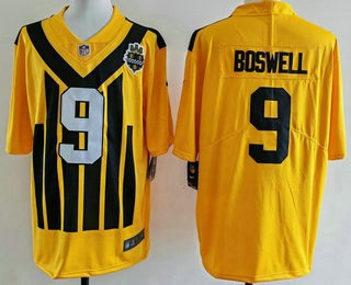 Men's Pittsburgh Steelers #9 Chris Boswell Limited Yellow Throwback Vapor Jersey