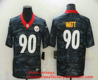 Men's Pittsburgh Steelers #90 T. J. Watt 2020 Camo Limited Stitched Nike NFL Jersey