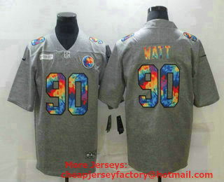 Men's Pittsburgh Steelers #90 T. J. Watt 2020 Grey Crucial Catch Limited Stitched NFL Jersey