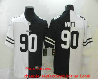 Men's Pittsburgh Steelers #90 T. J. Watt White Black Peaceful Coexisting 2020 Vapor Untouchable Stitched NFL Nike Limited Jersey