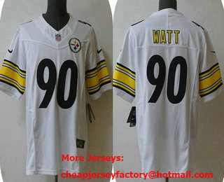 Men's Pittsburgh Steelers #90 TJ Watt Black 2023 FUSE Vapor Limited Stitched Jersey