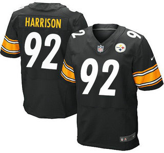 Men's Pittsburgh Steelers #92 James Harrison Black Team Color NFL Nike Elite Jersey