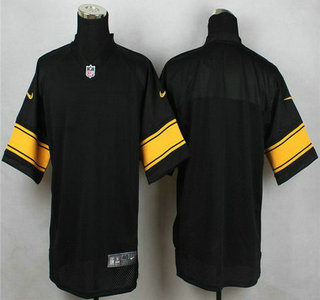Men's Pittsburgh Steelers Blank Black With Yellow Nike NFL Elite Jersey