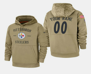 Men's Pittsburgh Steelers Custom 2019 Salute to Service Sideline Therma Hoodie