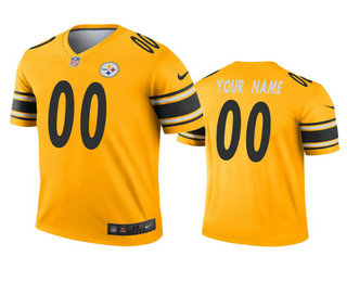 Men's Pittsburgh Steelers Custom Gold Inverted Legend Jersey