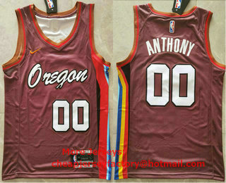 Men's Portland Trail Blazers #0 Damian Lillard Brown Nike 2021 Swingman City Edition Jersey