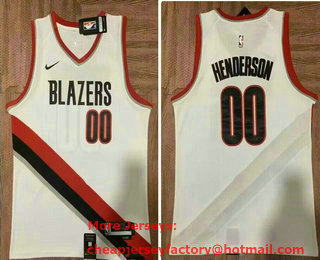 Men's Portland Trail Blazers #00 Scoot Henderson White 2023 Stitched Basketball Jersey