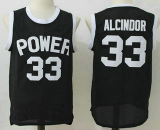 Men's Power Memorial Academy #33 Lew Alcindor Black College Basketball Jersey