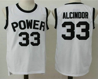 Men's Power Memorial Academy High School #33 Alcindor Kareem Abdul-Jabbar White Soul Swingman Basketball Jersey